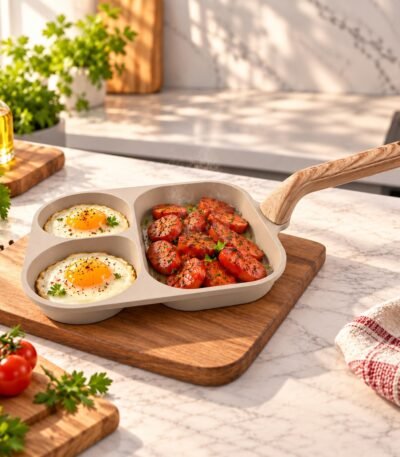 3 bölməli qranit yumurta və sosis tavası – krem