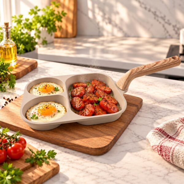 3 bölməli qranit yumurta və sosis tavası – krem