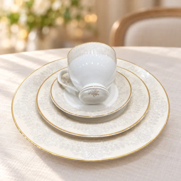 128 parça yemək və çay dəsti – incə ornament