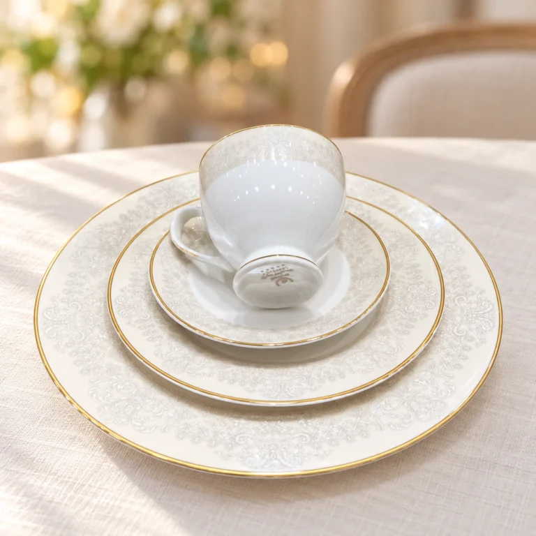 128 parça yemək və çay dəsti – incə ornament