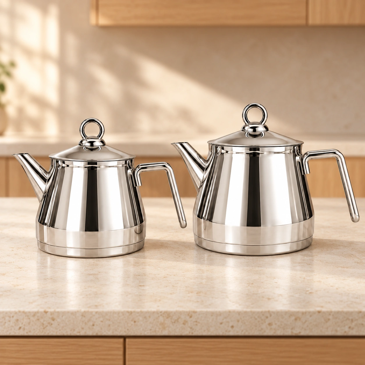 emsa-2401-metbex Özlife 18/10 çaydan dəsti – gümüşü qulp, konus gövdə - Image 1