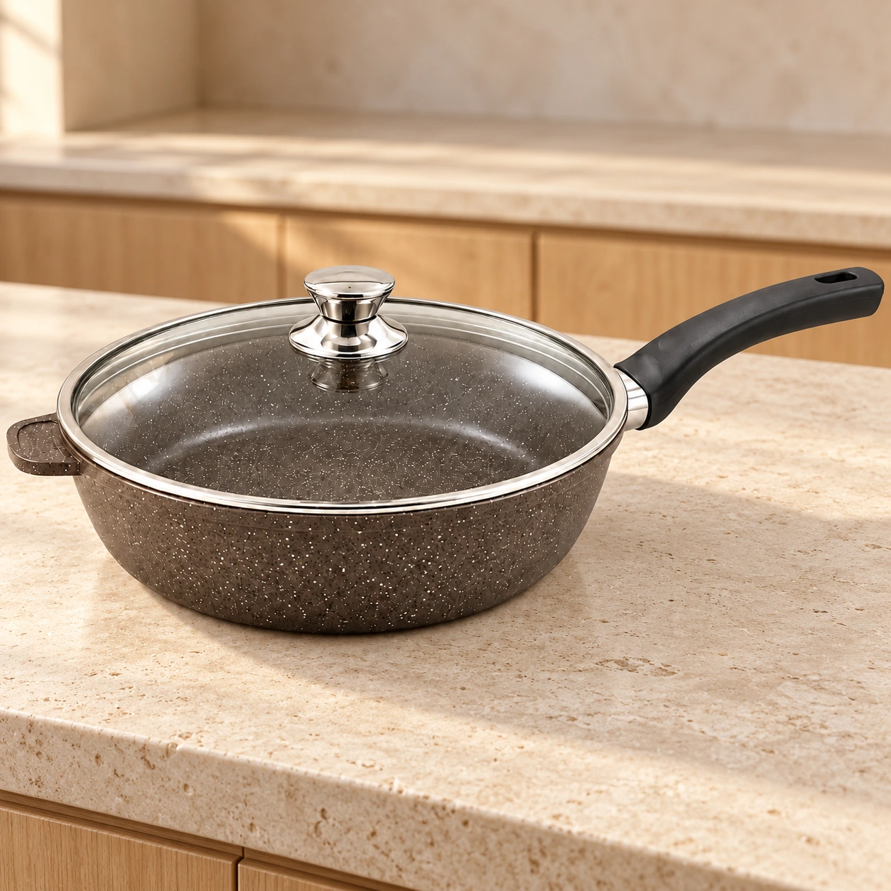 emsa-2649-metbex Gornitsa qapaqlı tava 20 sm – çıxan qulplu, qəhvəyi - Image 1
