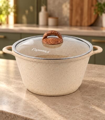 Gornitsa Harmoniya qapaqlı qazan – 3 l, krem