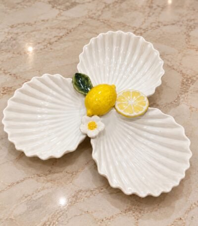 Limon dekorlu 3 bölməli servis qabı – 20 sm