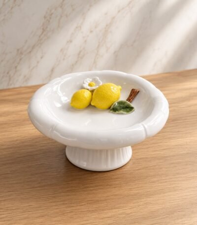Limon dekorlu ayaqlı servis qabı – 10 × 20 sm