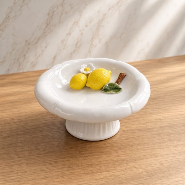 Limon dekorlu ayaqlı servis qabı – 10 × 20 sm