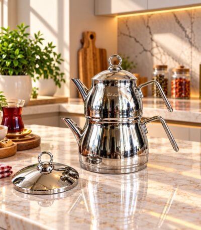 Özlife 18/10 çaydan dəsti – 2,2 l + 1 l, gümüşü