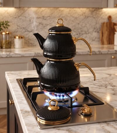 Shosman emal çaydan dəsti – 2,6 l + 1,4 l, qara